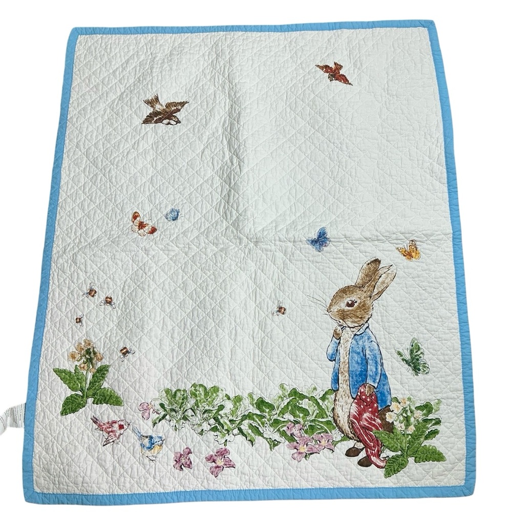 Peter Rabbit Beatrix Potter reversible quilted blanket 38 x 44